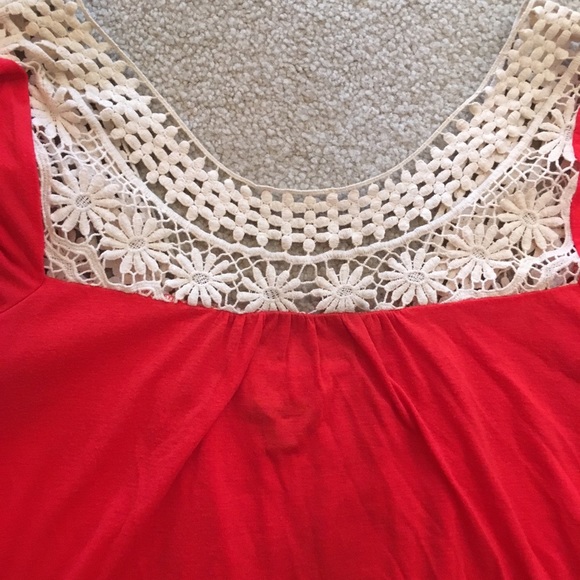 AE crocheted top red blouse - Picture 2 of 4